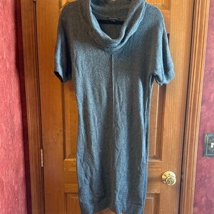 Charcoal Cowl Neck Sweater Dress